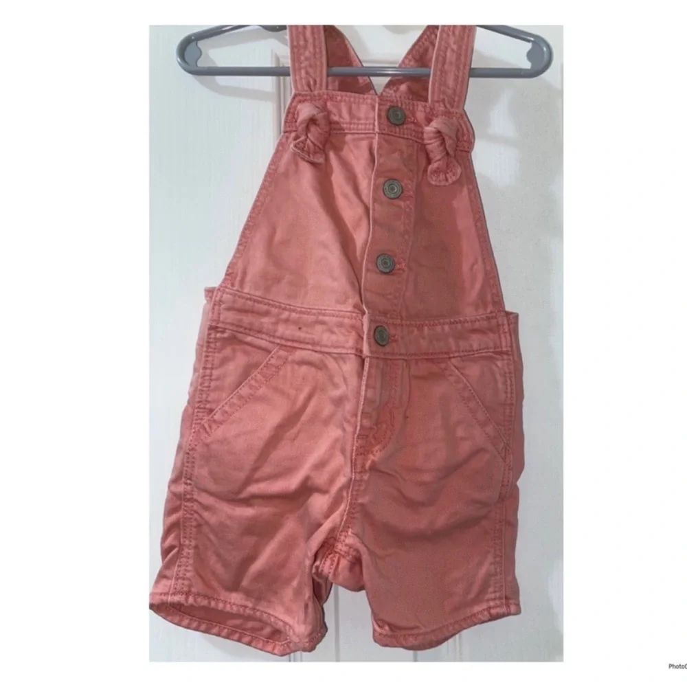 Gap Toddler Girls Short Overalls Romper Pink Button Front Size 2T
